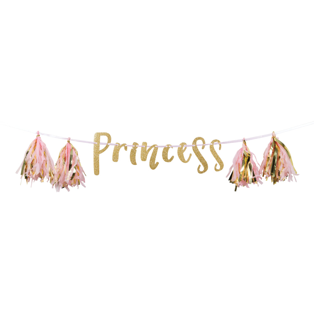 Princess Glitter Tassel Banner