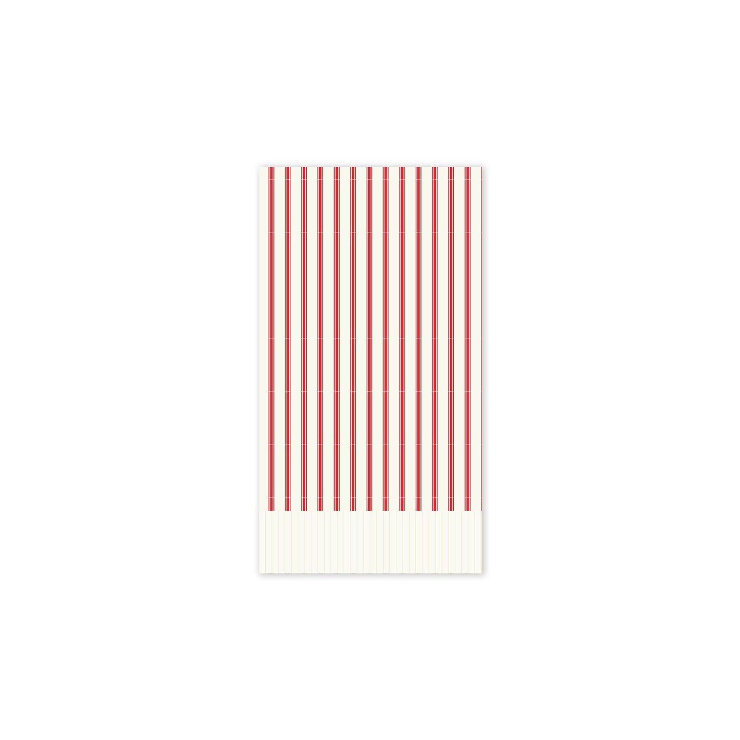 Christmas Red Ticking Striped Fringed Guest Napkins