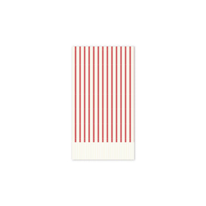 Christmas Red Ticking Striped Fringed Guest Napkins