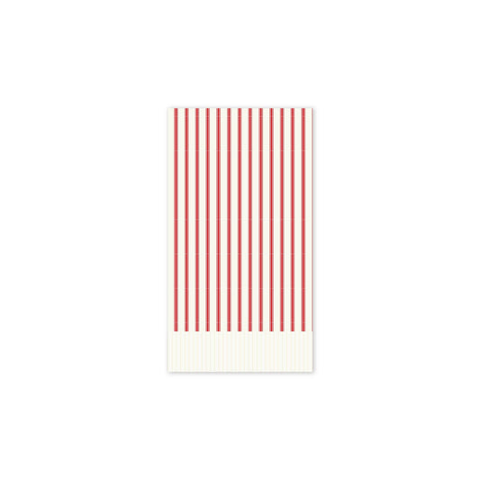 Christmas Red Ticking Striped Fringed Guest Napkins