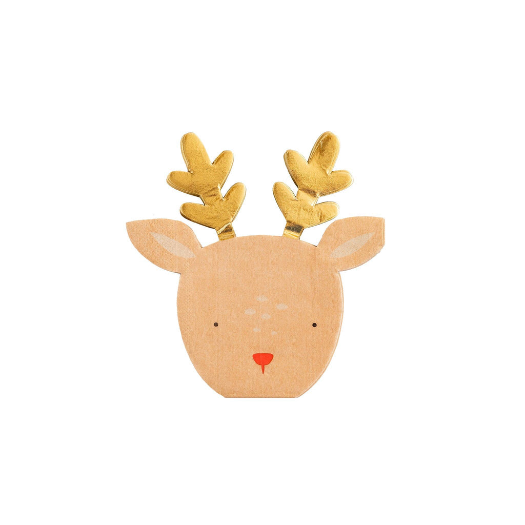 Rudolph Reindeer Shaped Christmas Guest Napkin