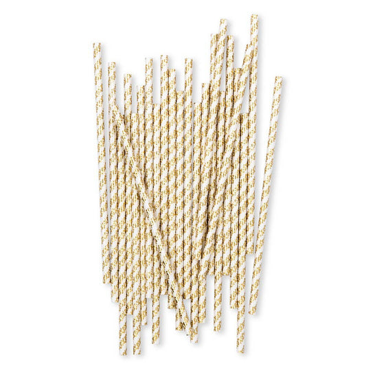 Gold Foil XOXO Paper Drinking Straws