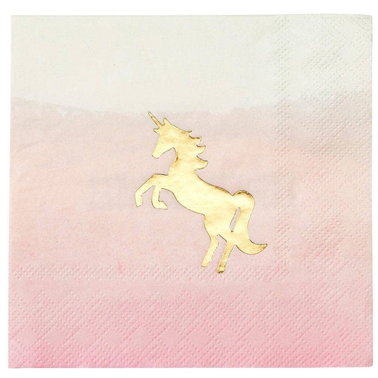 Unicorn Pink Ombre Beverage Napkins - 16 Pack