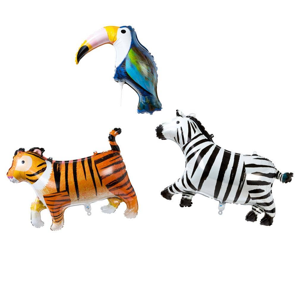 Safari Animal Foil Balloons - Set of 3