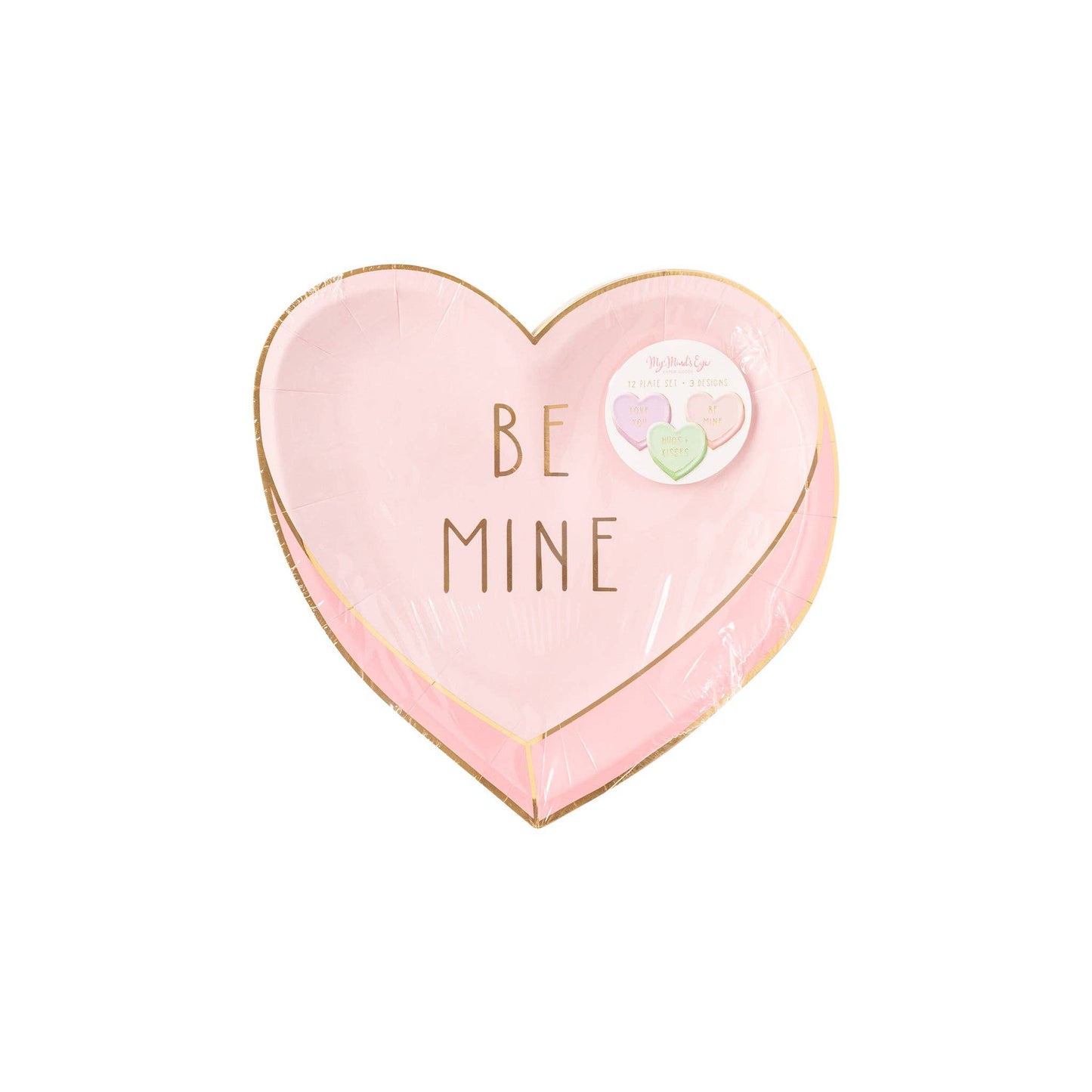 Pastel Conversation Candy Hearts Shaped Plate Set - 9pk