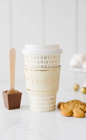 Gold Christmas To Go Coffee Cups
