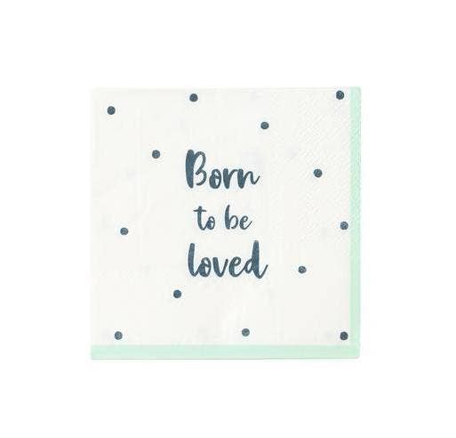 Born To Be Loved Baby Shower Beverage Napkins