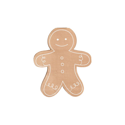 Gingerbread Man Shaped Napkins - 24pk