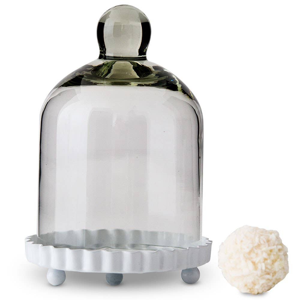 Small Glass Bell Jar With White Base Wedding / Party Favor - (4 pack)