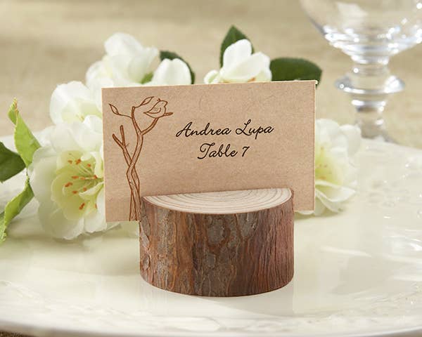 Rustic Real Wood Place Card / Photo Holder - 4pk