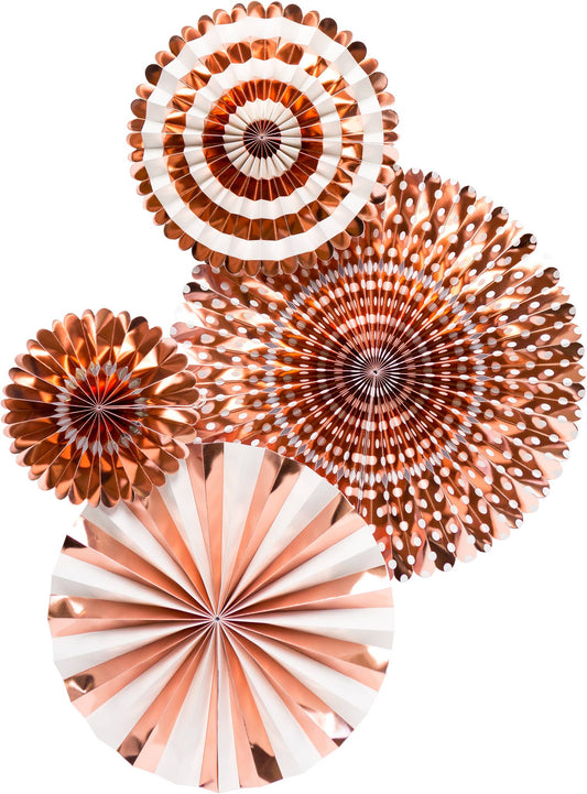 Rose Gold Basic Party Fan Set