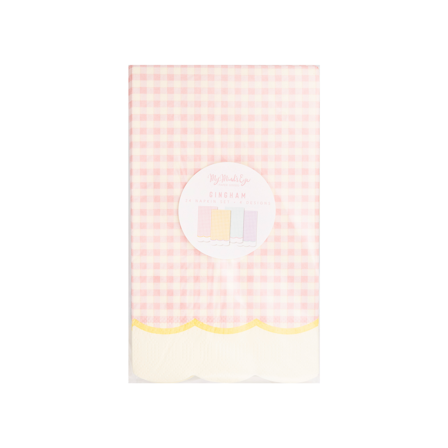 Gingham Assorted Pastel Guest Towel Napkins - 24pk