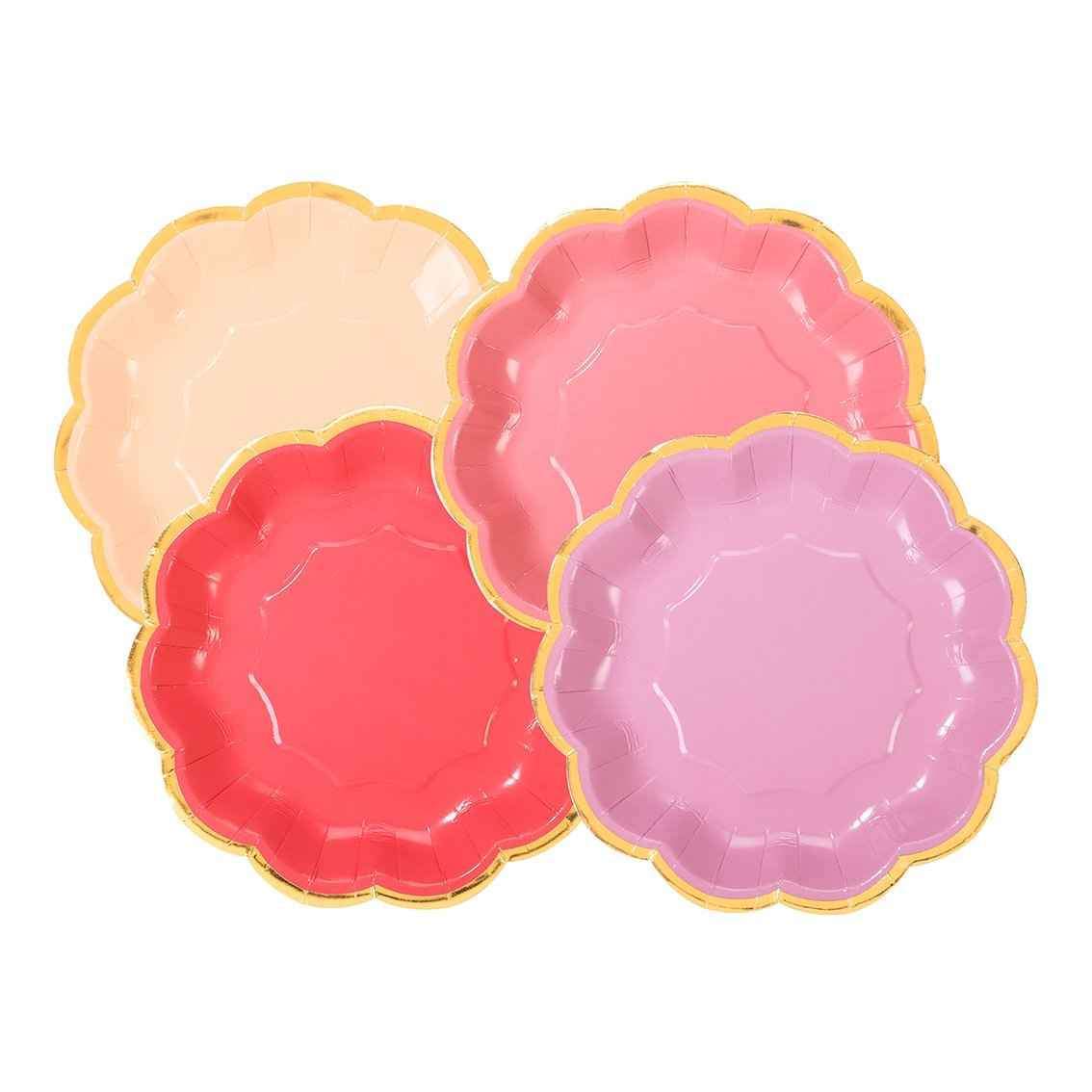 Rose Pink Assorted 7" Paper Party Plates - 12pk