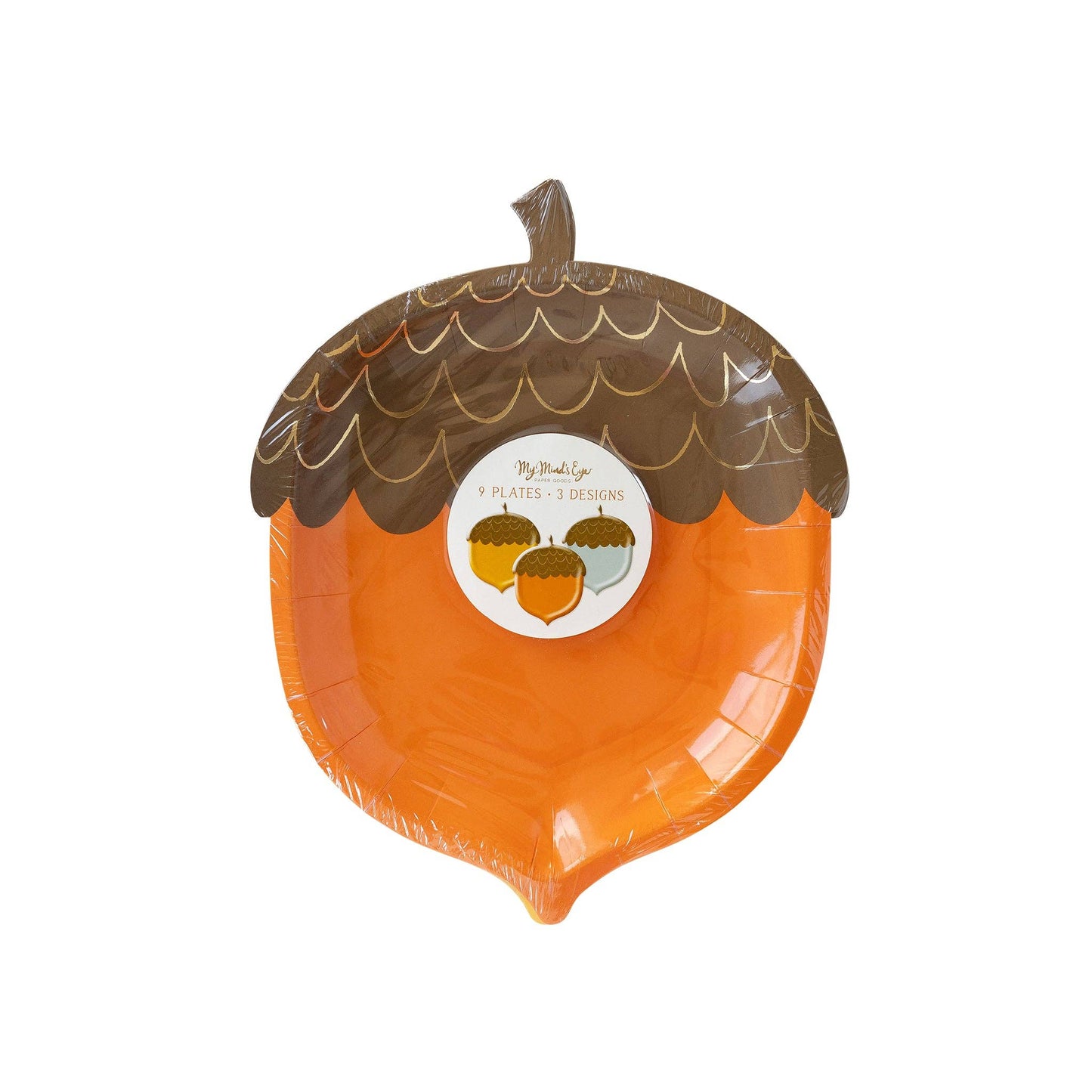 Harvest Acorn Shaped Assorted Paper Plates - 9pk