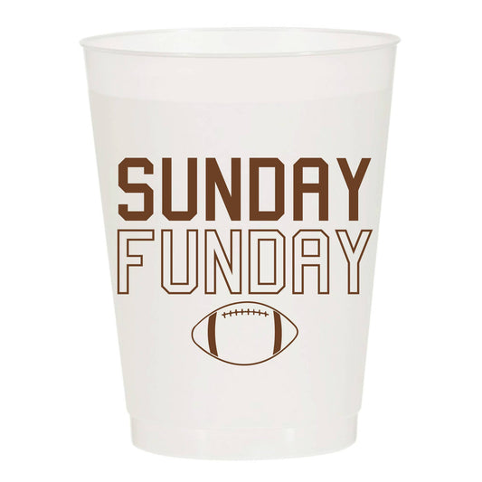 Sunday Funday Football Tailgate Reusable Plastic Cups - 10pk