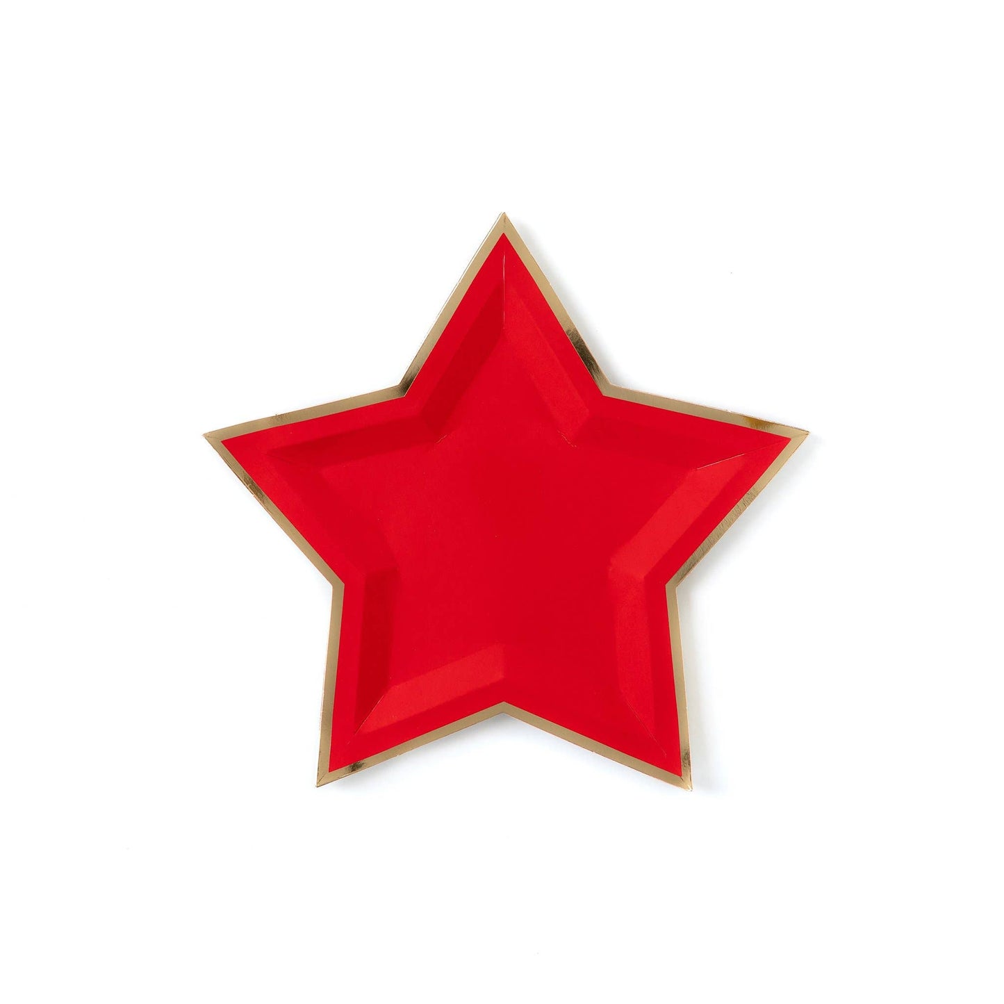 Red Star Shaped 9" Gold Foiled Plates - 8pk