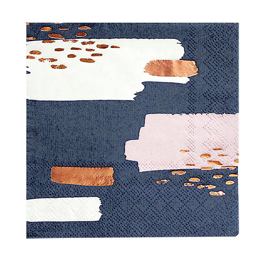 Erika - Navy Abstract Lunch Paper Napkins