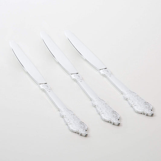 Venetian Design Silver Premium Plastic Knives - 20pk