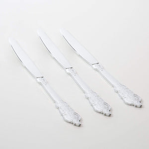 Venetian Design Silver Premium Plastic Knives | 20 Knives