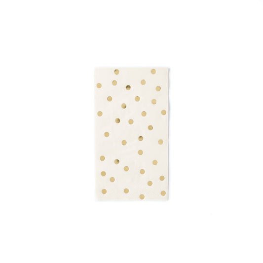 Cream Gold Polka Dots Guest Towel Napkins - 18pk