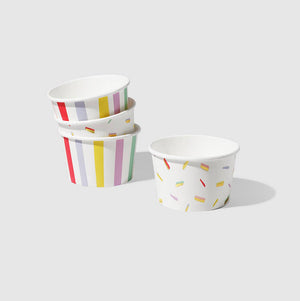 Stripe and Sprinkle Ice Cream Party Treat Bowls