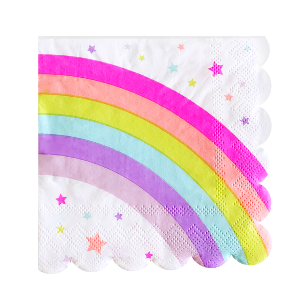 Paper Beverage Napkins - Small - Rainbow