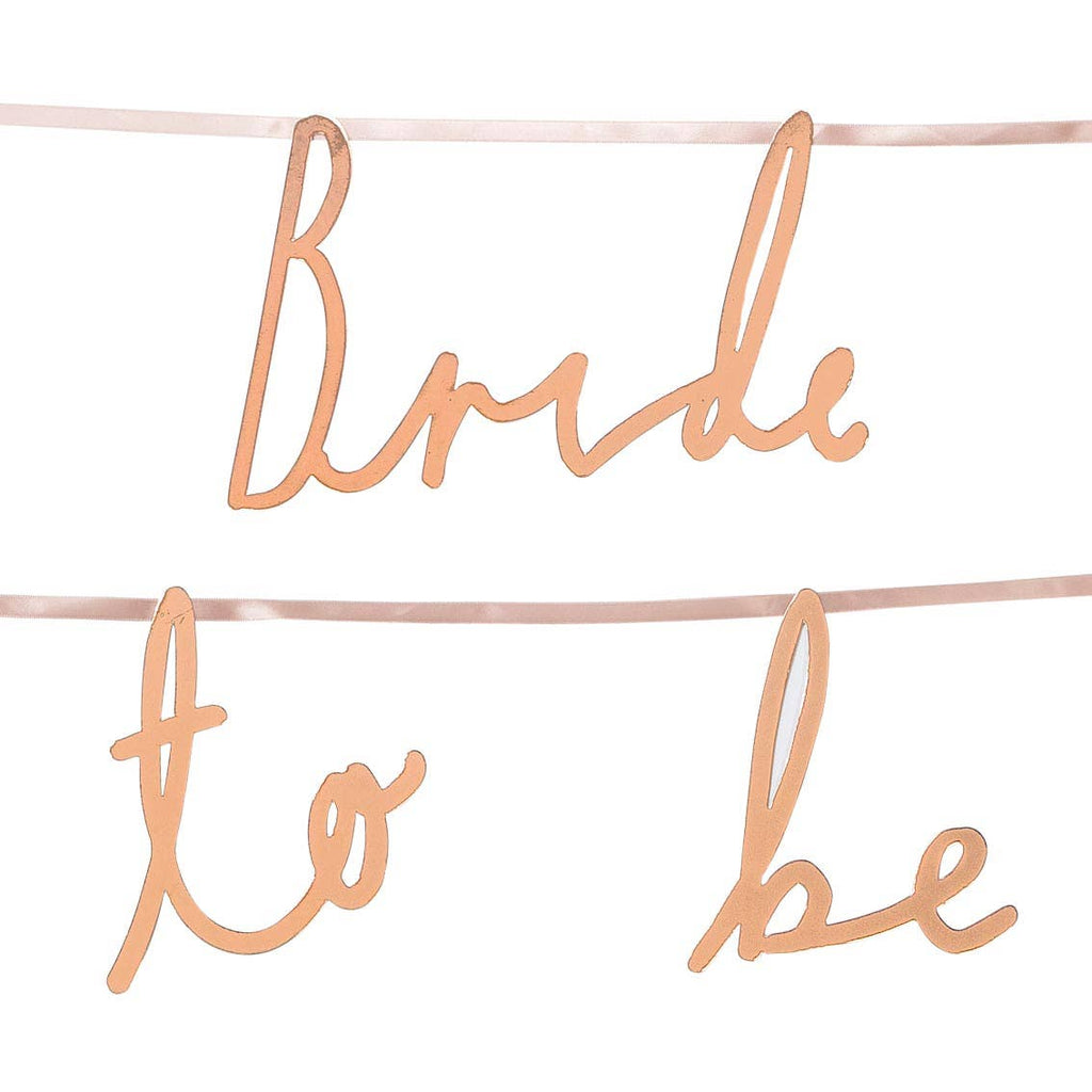 Bride To Be Bridal Shower Rose Gold Garland - 4 ft