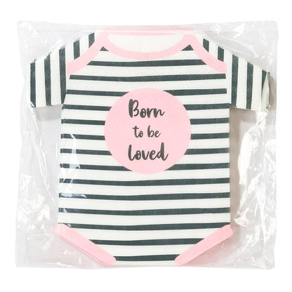 'Born To Be Loved' Pink Baby Shower Onesie Napkins - 16pk