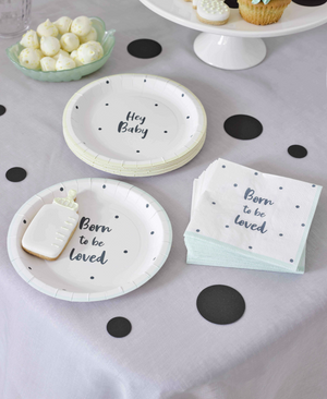 Born To Be Loved Baby Shower Plate
