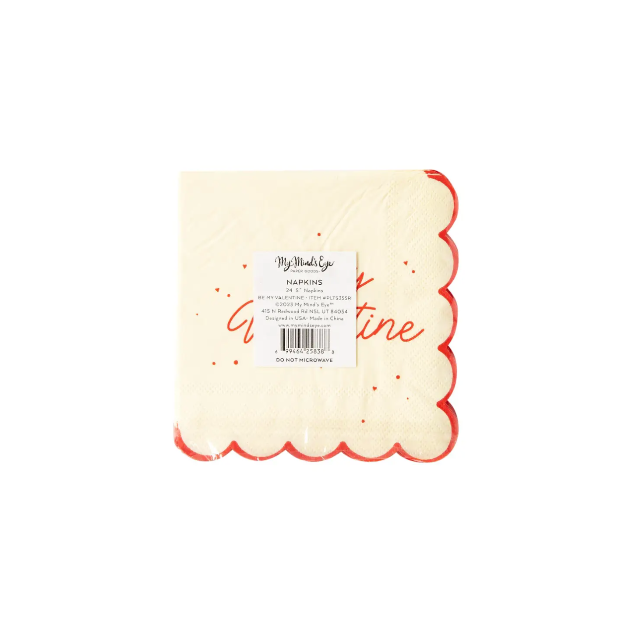 Be My Valentine Scalloped Cocktail Napkins - 24pk