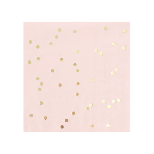 Blush & Gold Confetti Paper Cocktail Napkins - 20pk