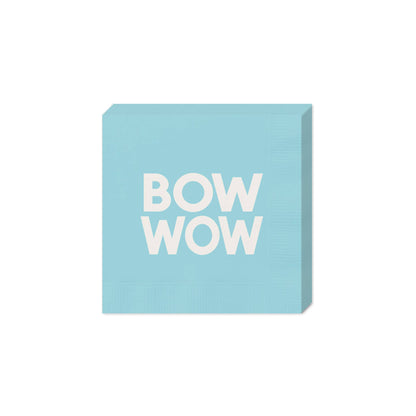 Light Blue Bow Wow Dog Party Cocktail Napkins - 24pk