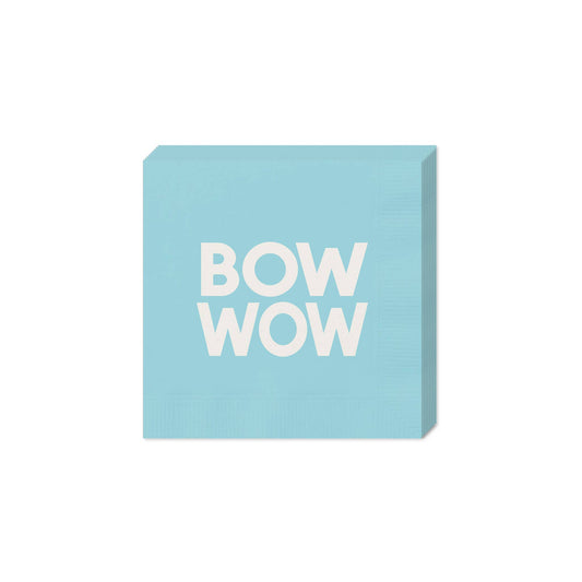 Light Blue Bow Wow Dog Party Cocktail Napkins - 24pk