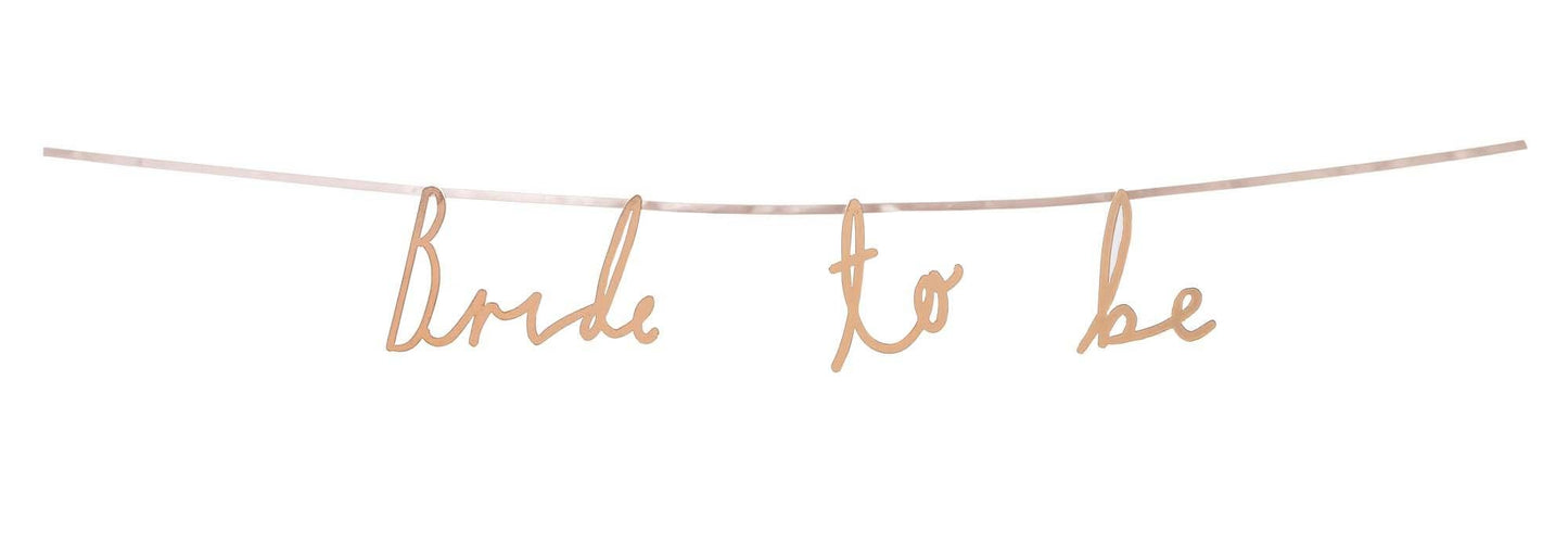 Bride To Be Bridal Shower Rose Gold Garland - 4 ft