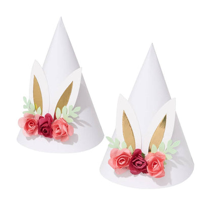 Floral Bunny Mini Party Hats - 6pk