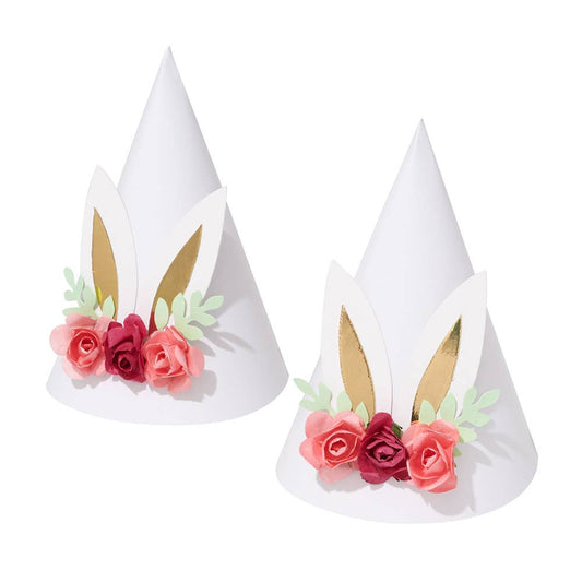 Bunny Floral Mini Party Hats - 6pk