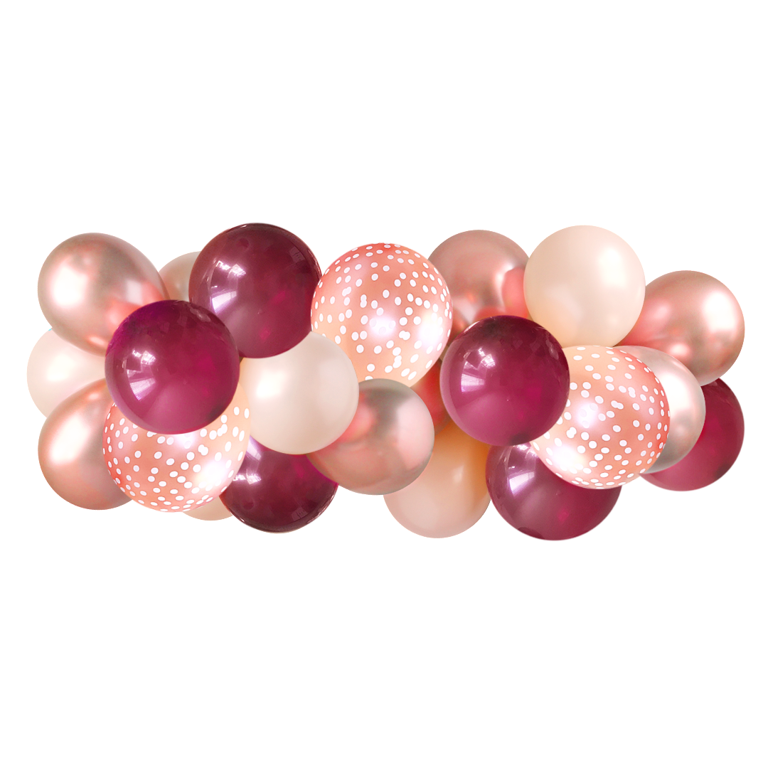 Balloon Garland - Burgundy and Gold