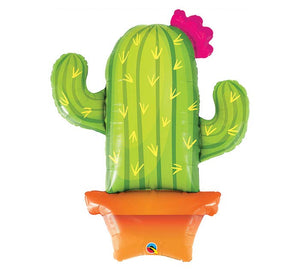 Fiesta Potted Cactus Shape Packaged Foil Balloon - 39"