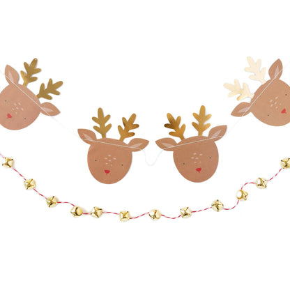 Reindeer Jingle Bells Christmas Banner Set