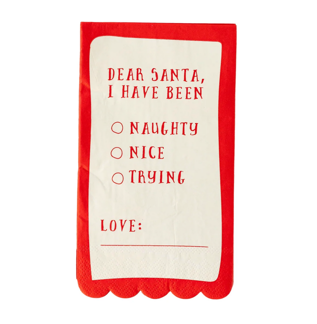 Dear Santa Naughty Nice List Guest Napkin