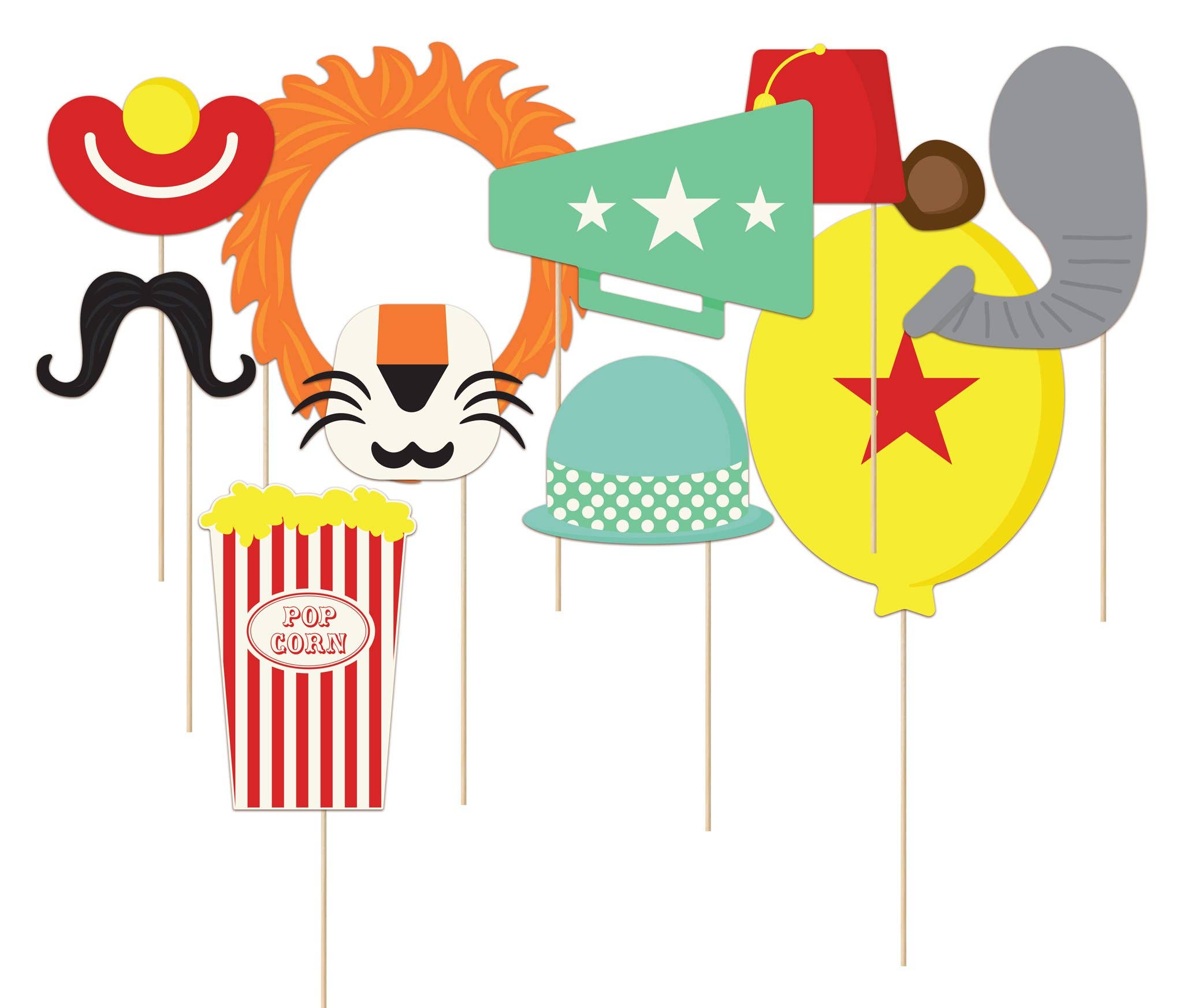 Circus Carnival Paper Party Photo Props