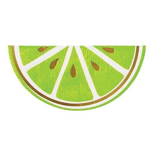 Citrus Lime Slice Die Cut Party Napkins - 20pk