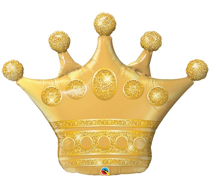 Golden Royal Crown Shape Packaged Foil Balloon - 41"