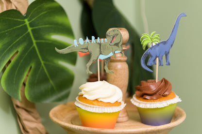 Dinosaur Party Cupcake Topper Kit - 12pk