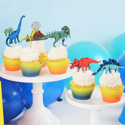 Dinosaur Party Cupcake Topper Kit - 12pk