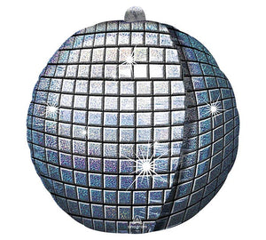 Silver Disco Ball Packaged Foil Balloon - 15"