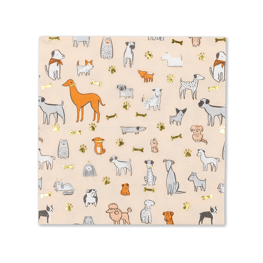 Bow Wow Dog Pawty Large Paper Napkins - 16pk