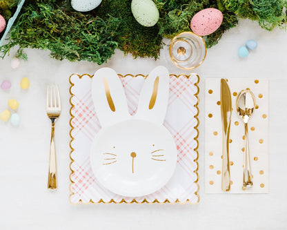 White Bunny Rabbit Shaped Small Paper Plates