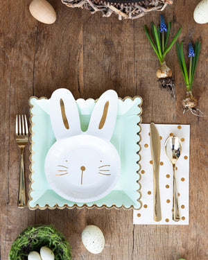 White Bunny Rabbit Shaped Small Paper Plates