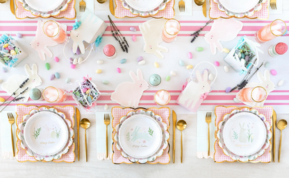 Pink Gingham Scalloped Party Plates